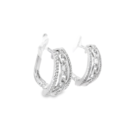 0.38CT Diamond 14K White Gold Earring