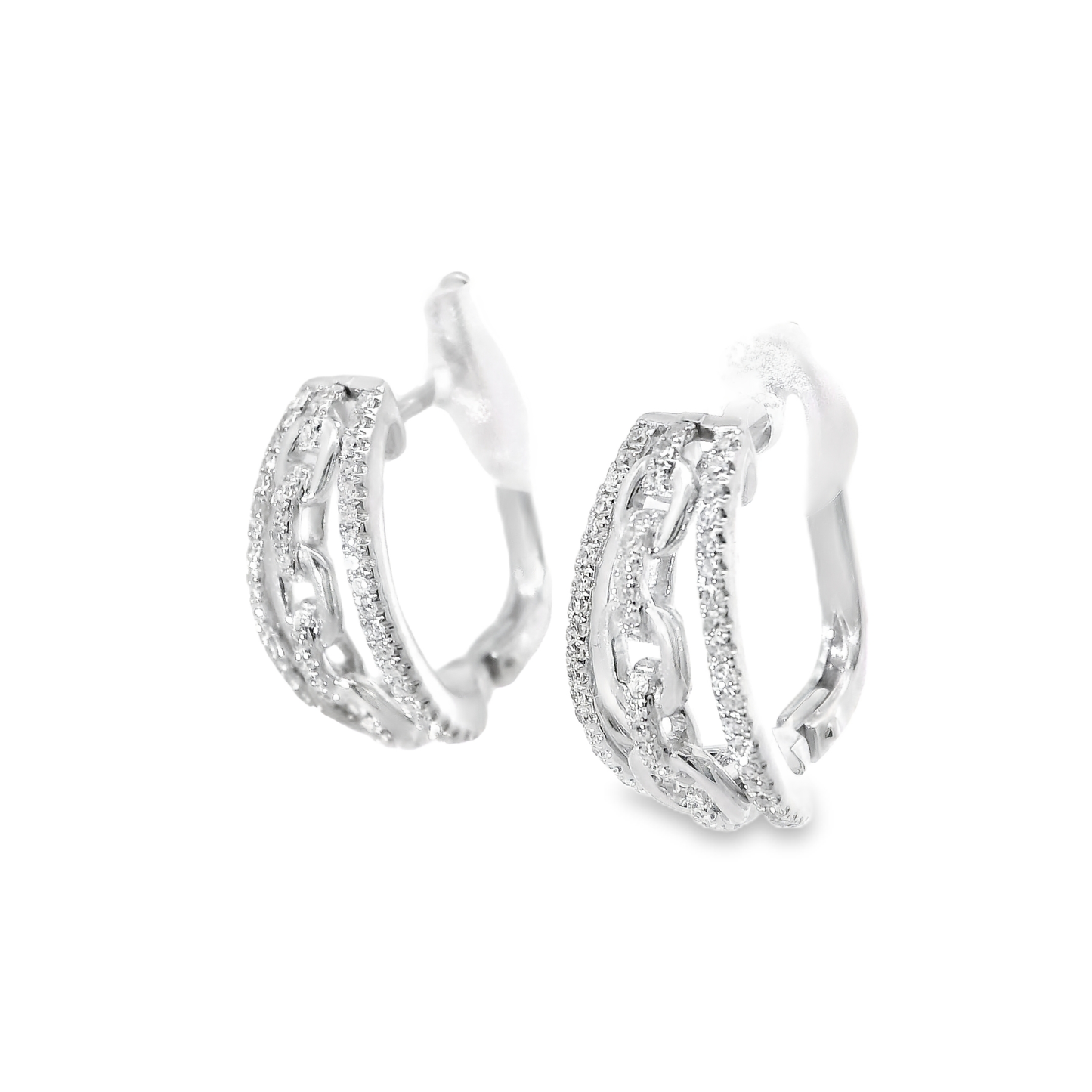 0.38CT Diamond 14K White Gold Earring