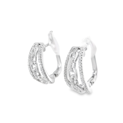 0.38CT Diamond 14K White Gold Earring