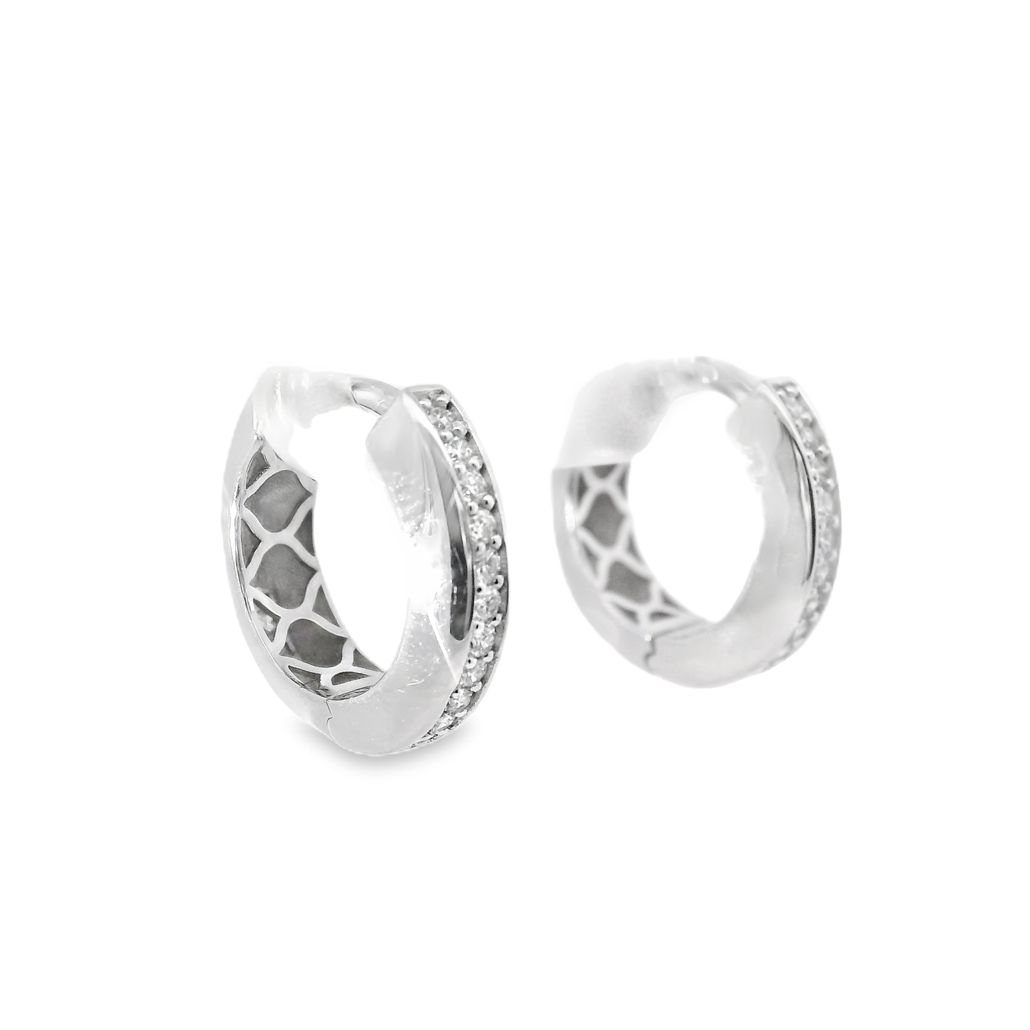 0.19CT Diamond 18K White Gold Earring