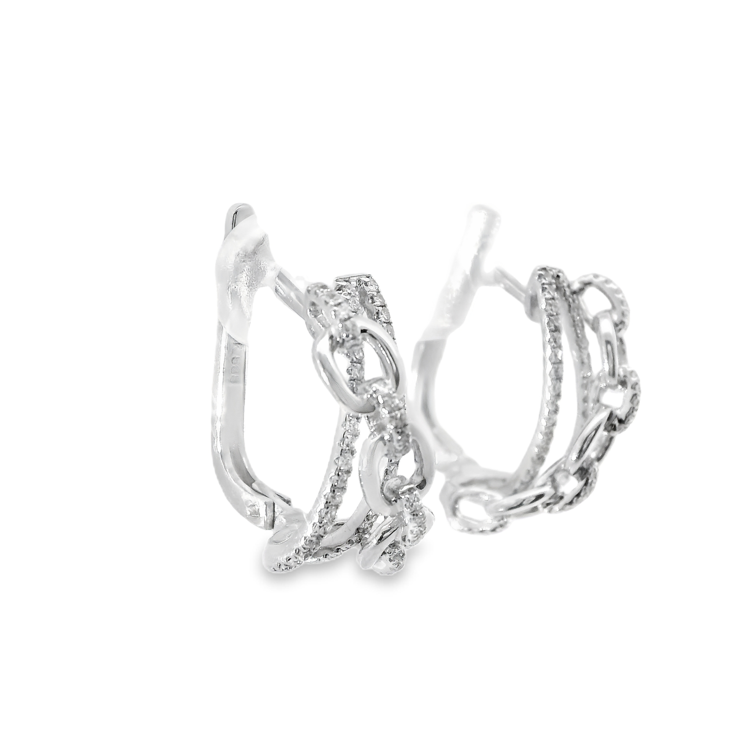 0.38CT Diamond 14K White Gold Earring