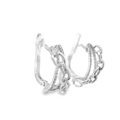 0.38CT Diamond 14K White Gold Earring