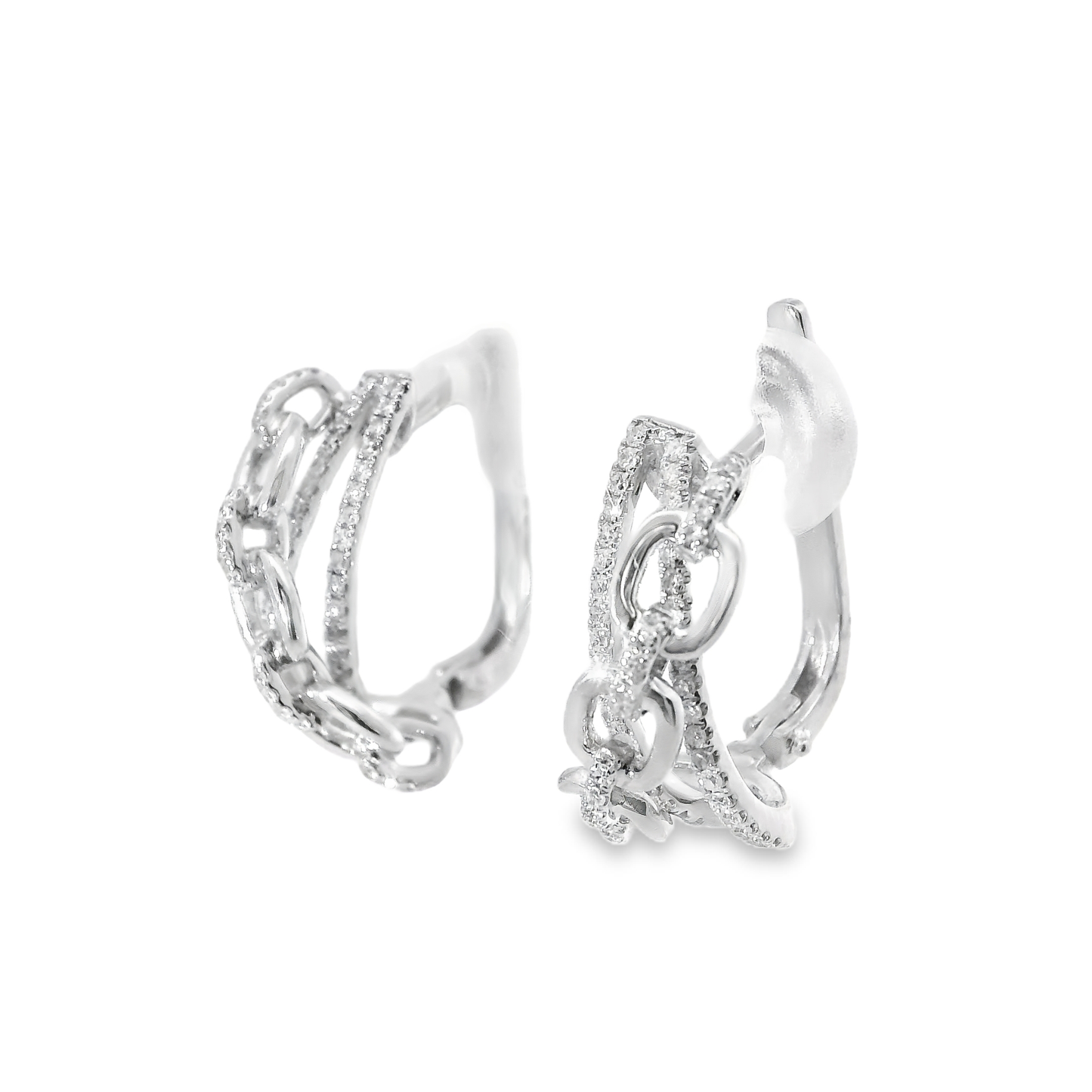 0.38CT Diamond 14K White Gold Earring