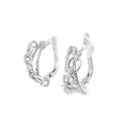 0.38CT Diamond 14K White Gold Earring