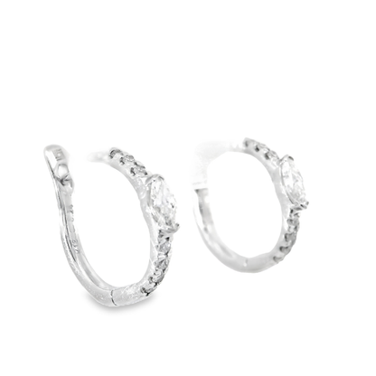 0.46CT Diamond 18k White Gold Earring