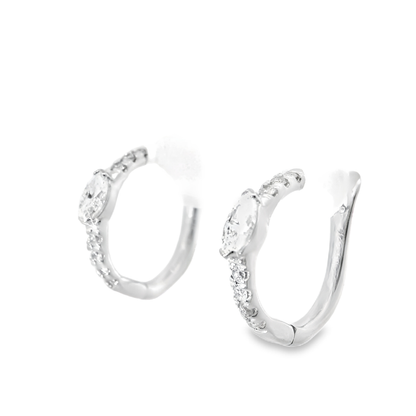 0.46CT Diamond 18k White Gold Earring