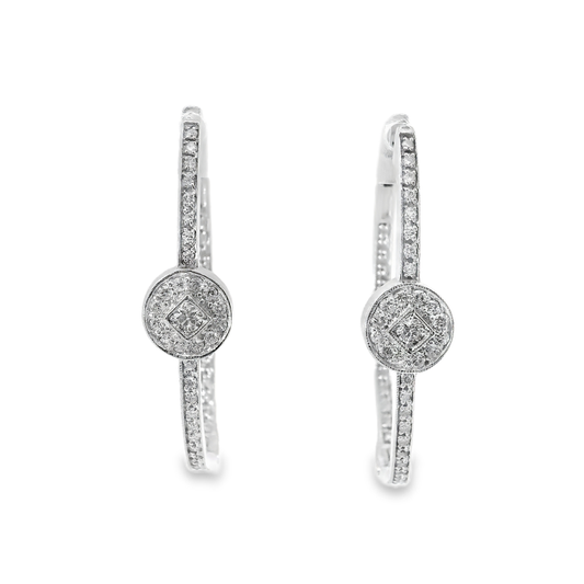 0.60CT Diamond 14k White Gold Earring