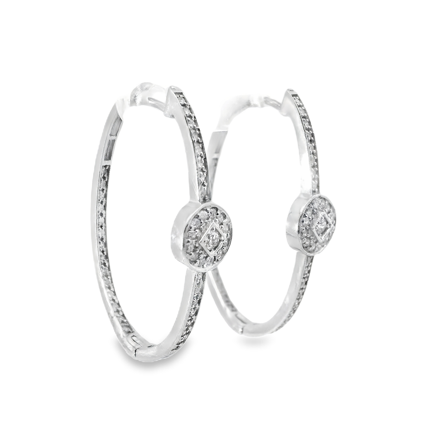 0.60CT Diamond 14k White Gold Earring