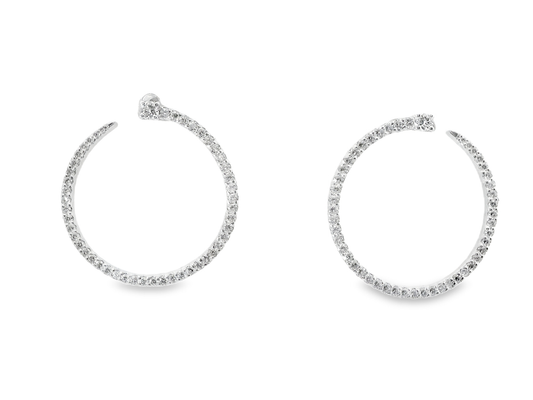 1.04CT Diamond 14k White Gold Earring