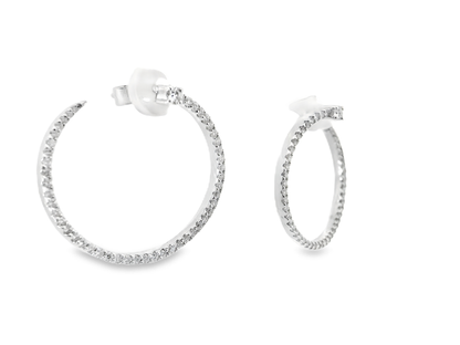 1.04CT Diamond 14k White Gold Earring