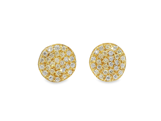 1.22CT Diamond Chip  14k Yellow Gold Earring