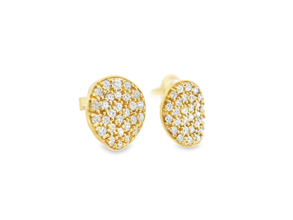 1.22CT Diamond Chip  14k Yellow Gold Earring