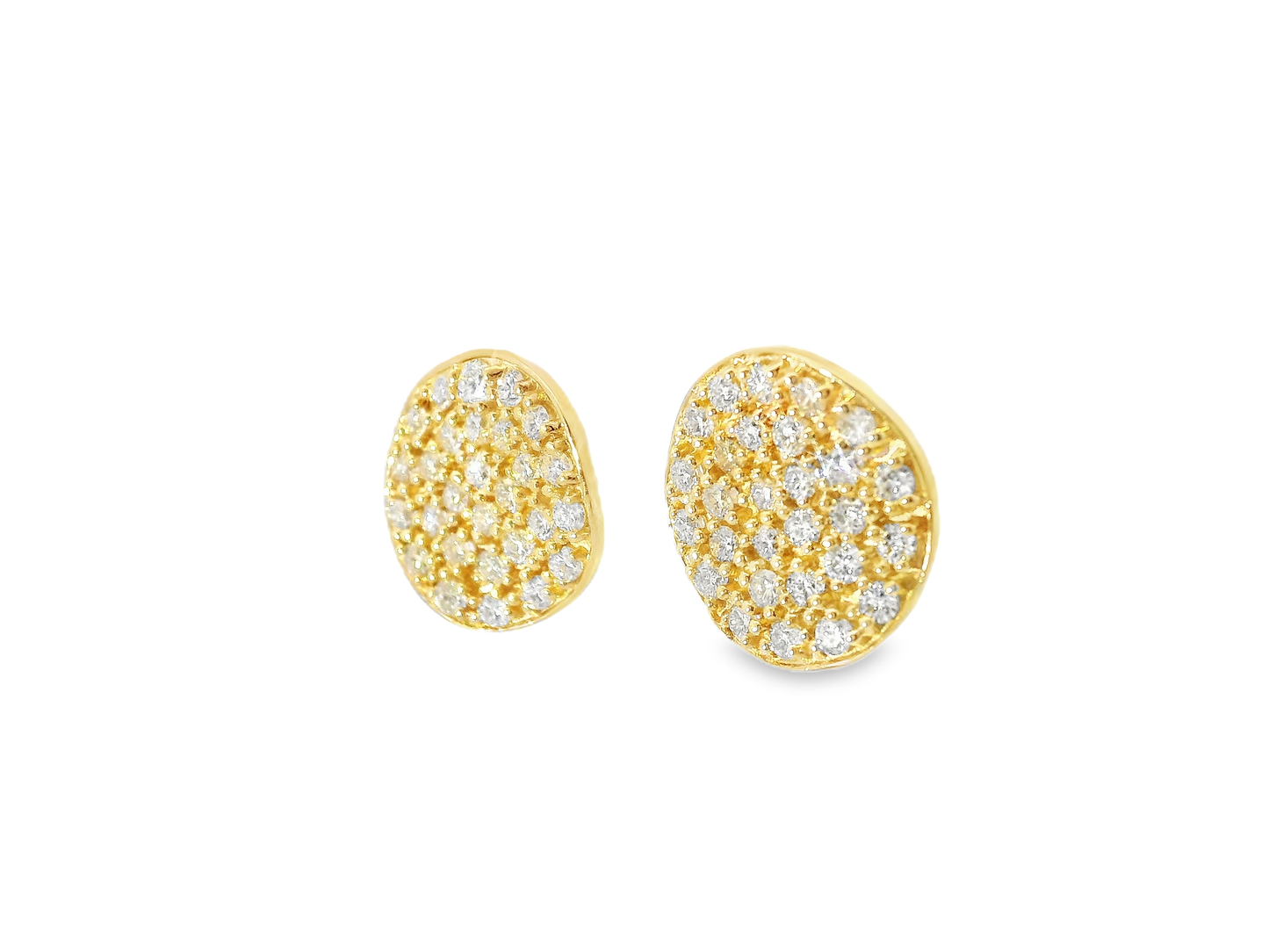 1.22CT Diamond Chip  14k Yellow Gold Earring