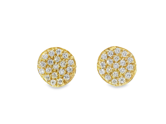 0.78CT Diamond 14k Yellow Gold Earring