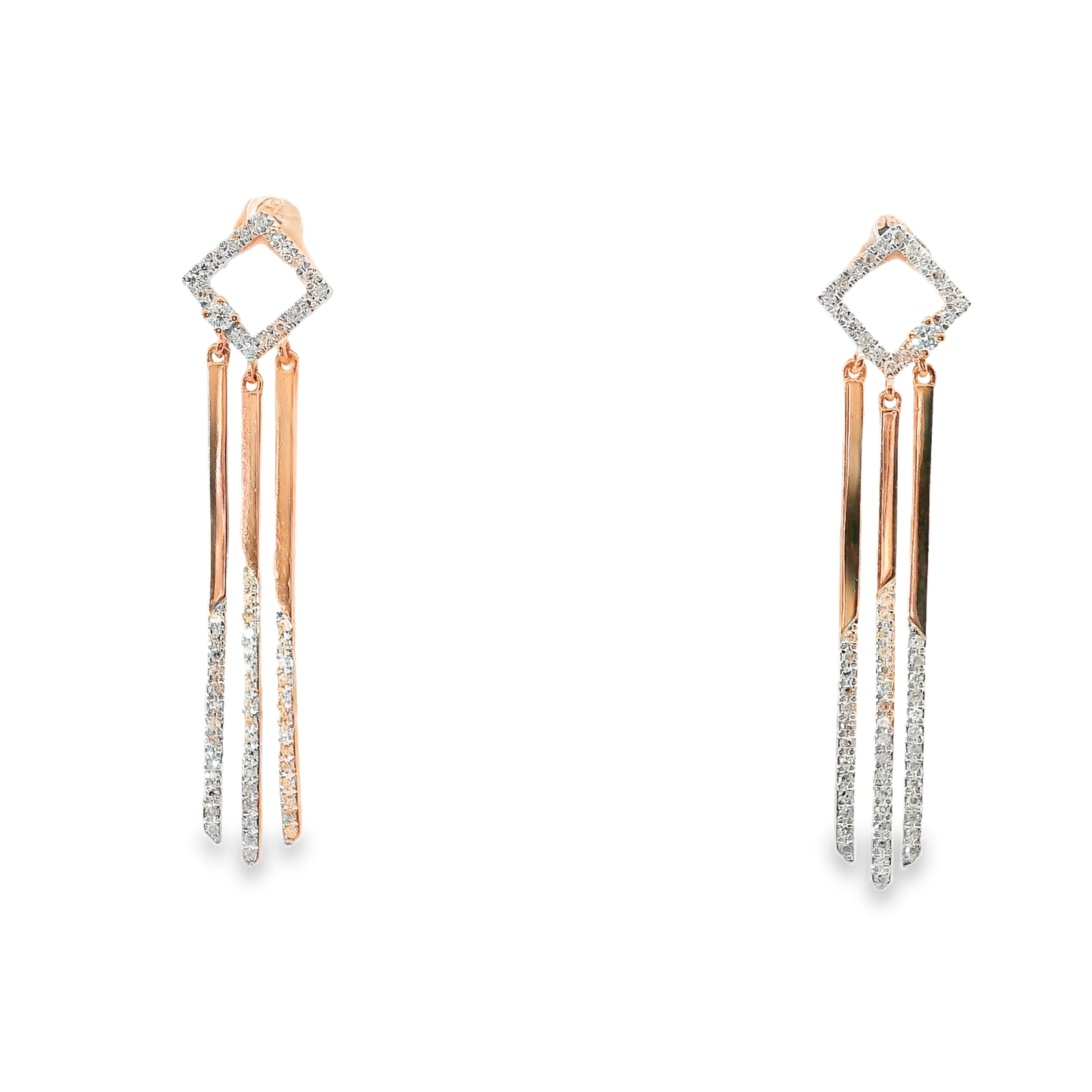 0.41Ct Diamond Earring 14k Rose Gold