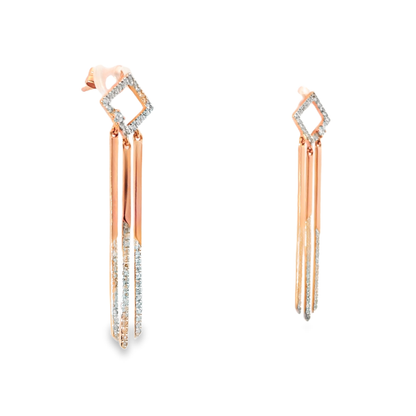 0.41Ct Diamond Earring 14k Rose Gold