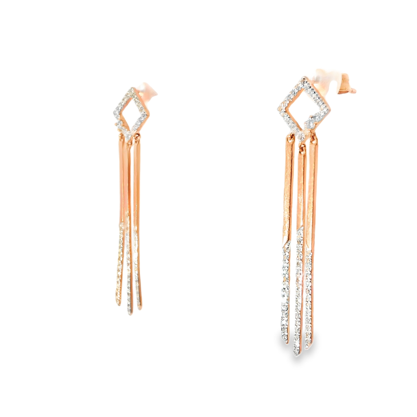 0.41Ct Diamond Earring 14k Rose Gold