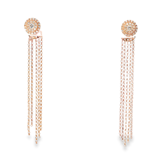 0.26CT Diamond 14K Rose Gold Earring