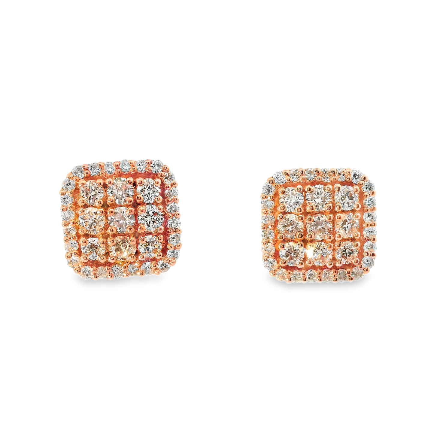 1.24CT Diamond 14k Rose Gold Earring