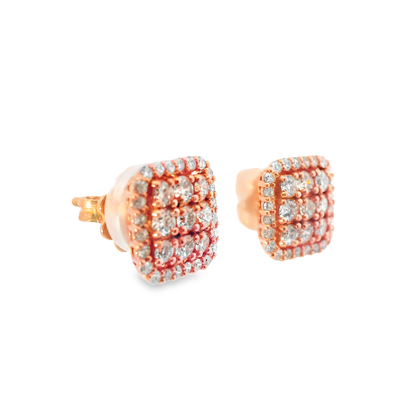 1.24CT Diamond 14k Rose Gold Earring