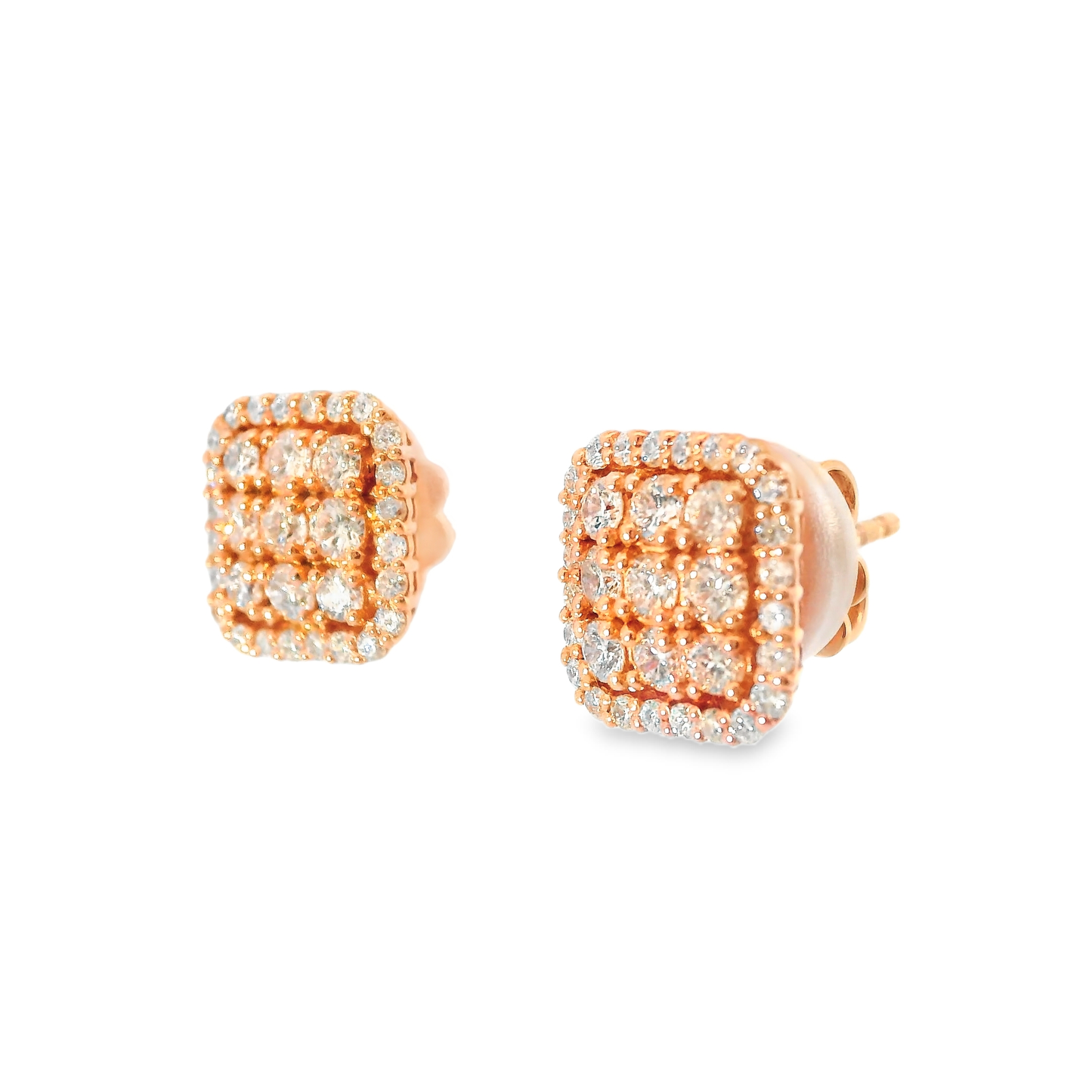 1.24CT Diamond 14k Rose Gold Earring