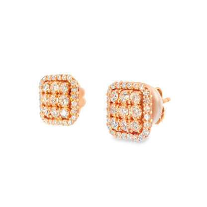 1.24CT Diamond 14k Rose Gold Earring