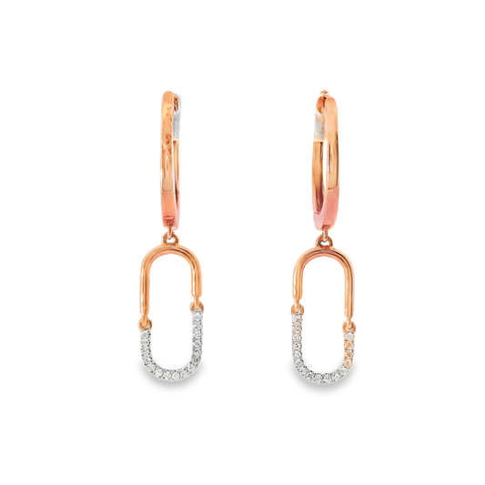 0.11CT Diamond 14k Rose Gold Earring