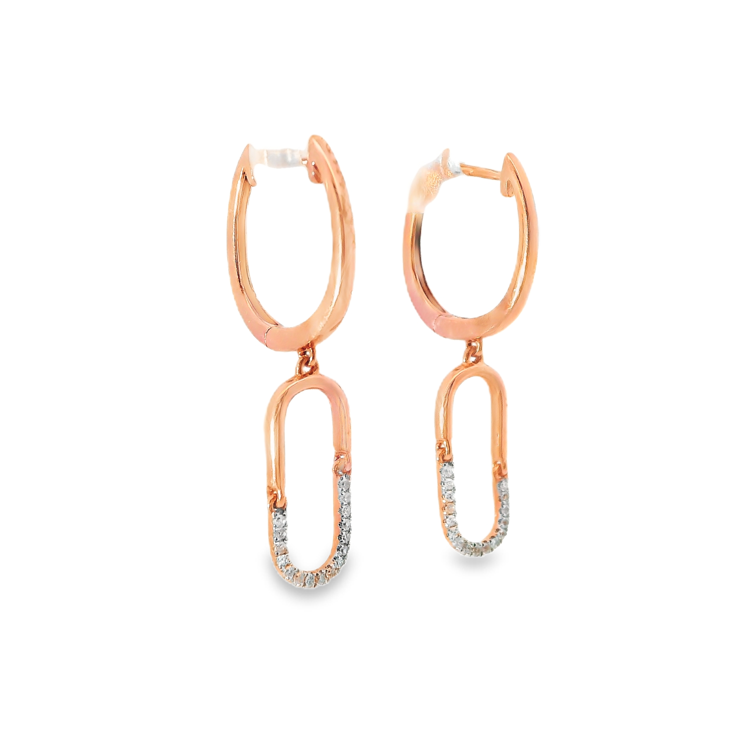 0.11CT Diamond 14k Rose Gold Earring