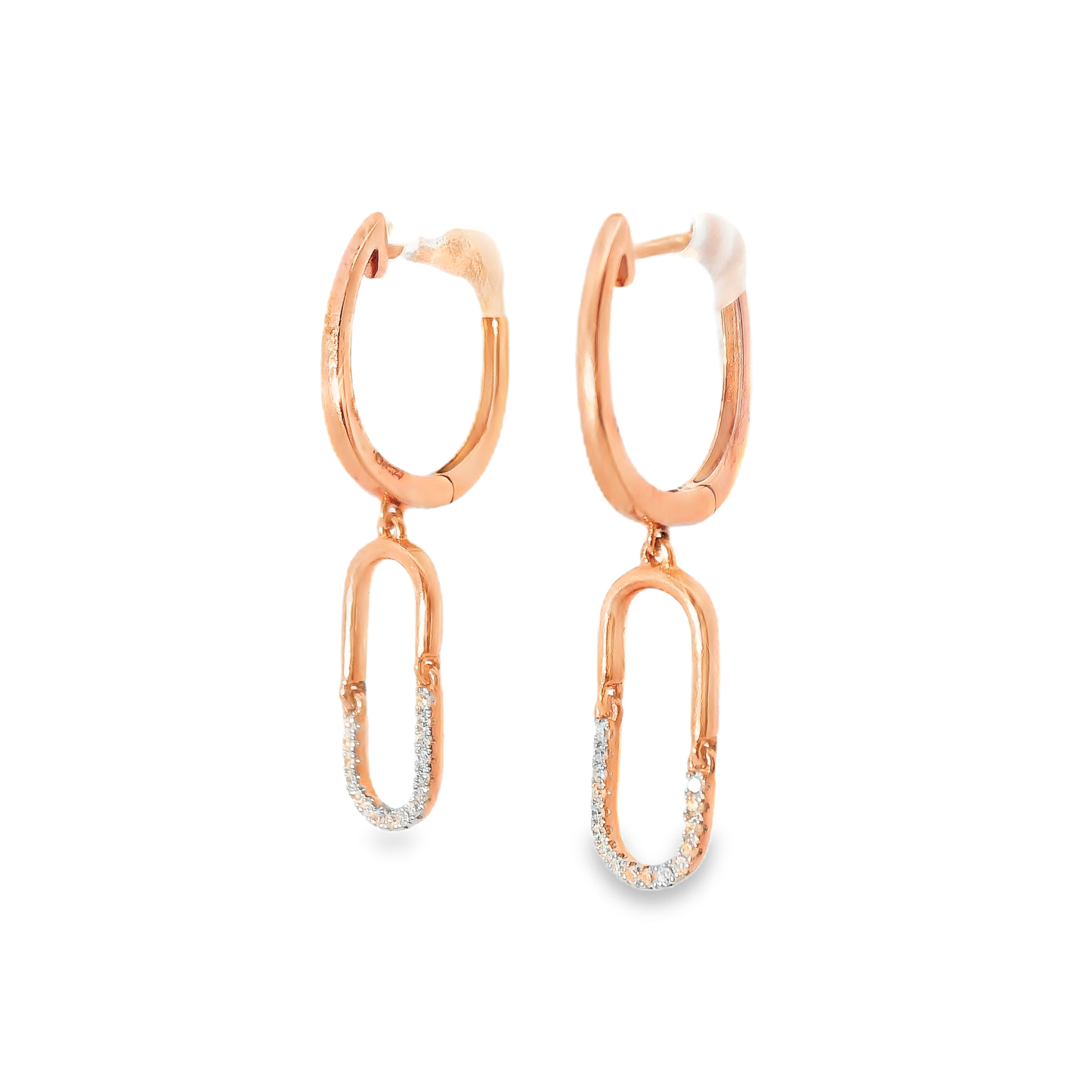 0.11CT Diamond 14k Rose Gold Earring