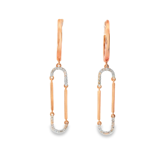 0.16CT Diamond 14k Rose Gold Earring