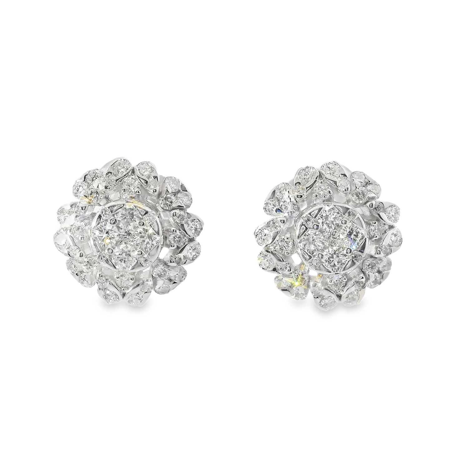 1.28CT Diamond 14k White Gold Earring