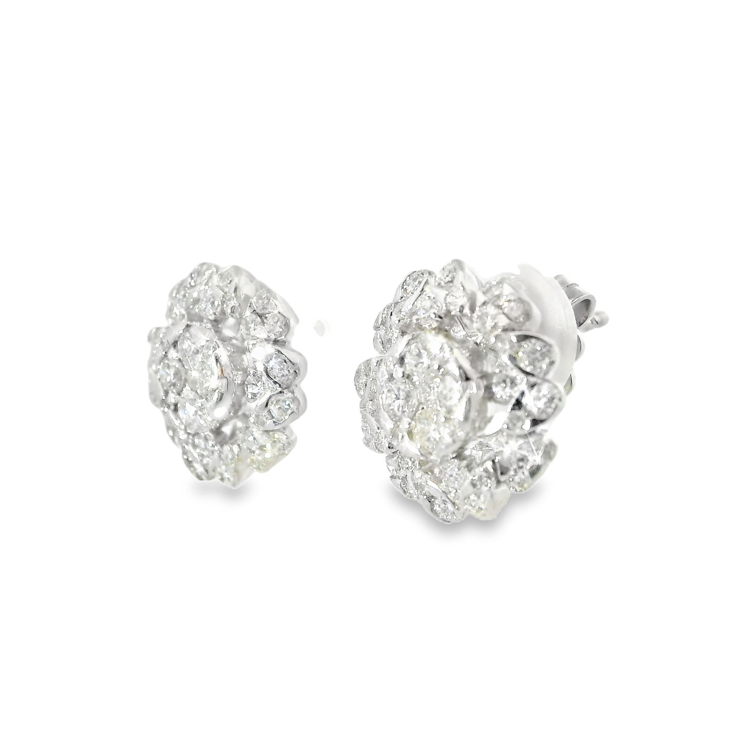 1.28CT Diamond 14k White Gold Earring