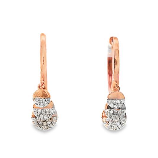 0.21CT Diamond 14k Rose Gold Earring