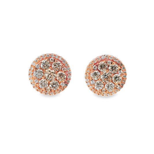 2.16CT Diamond 14k Rose Gold Earring