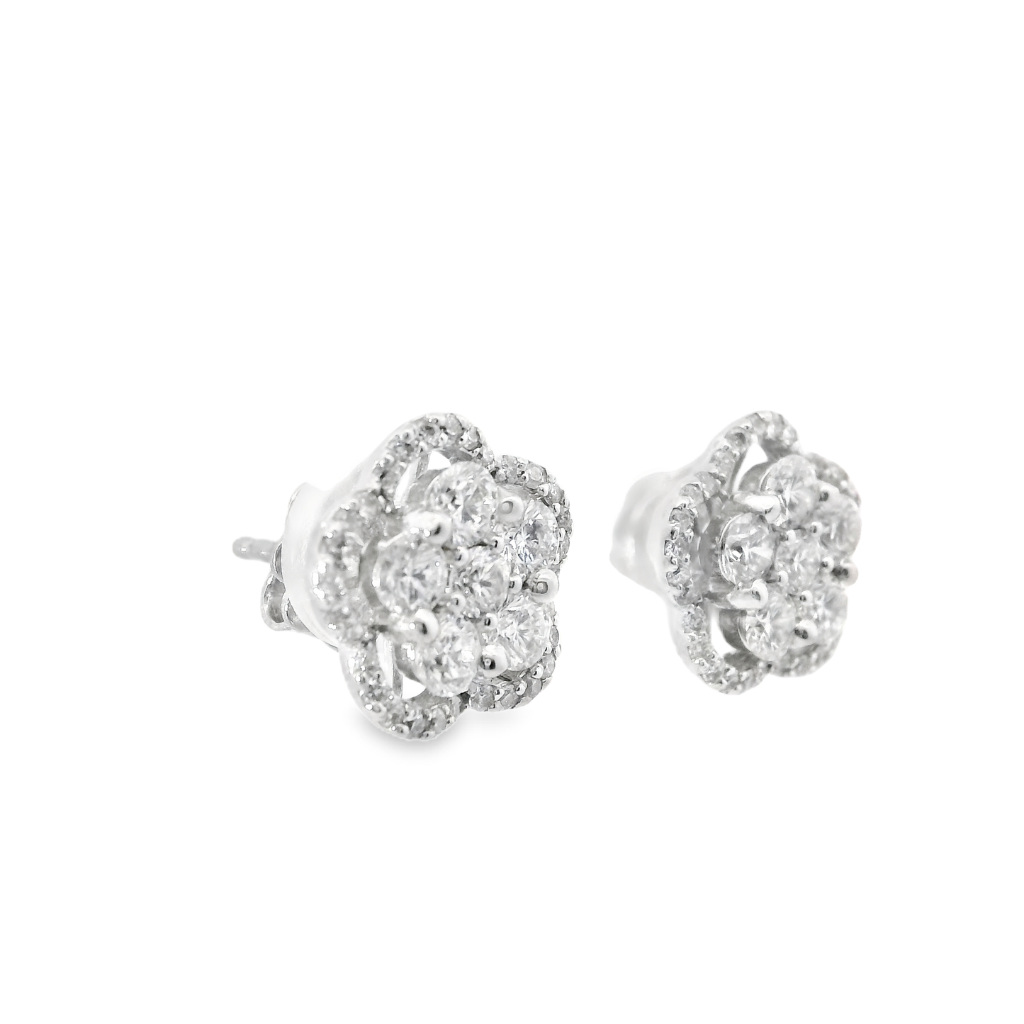 1.57CT Diamond 14k White Gold Earring