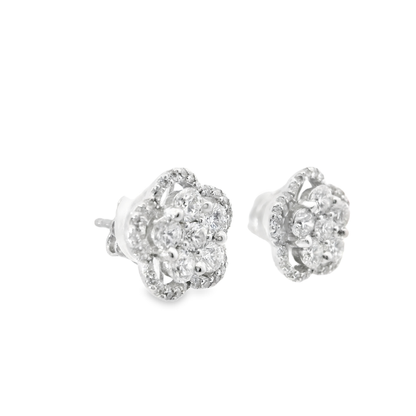 1.57CT Diamond 14k White Gold Earring