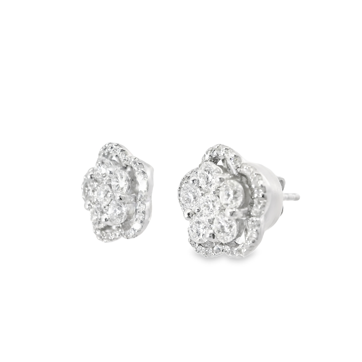 1.57CT Diamond 14k White Gold Earring