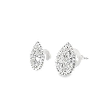 0.75CT Diamond 14k White Gold Earring