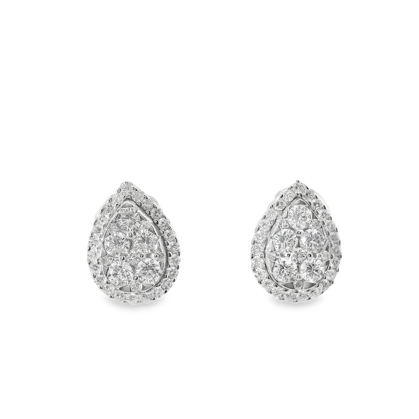 1.07CT Diamond 14k White Gold Earring