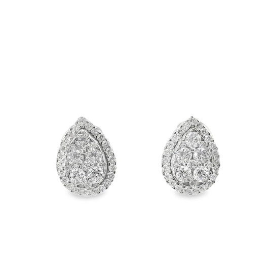 1.07CT Diamond 14k White Gold Earring