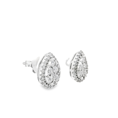 1.07CT Diamond 14k White Gold Earring