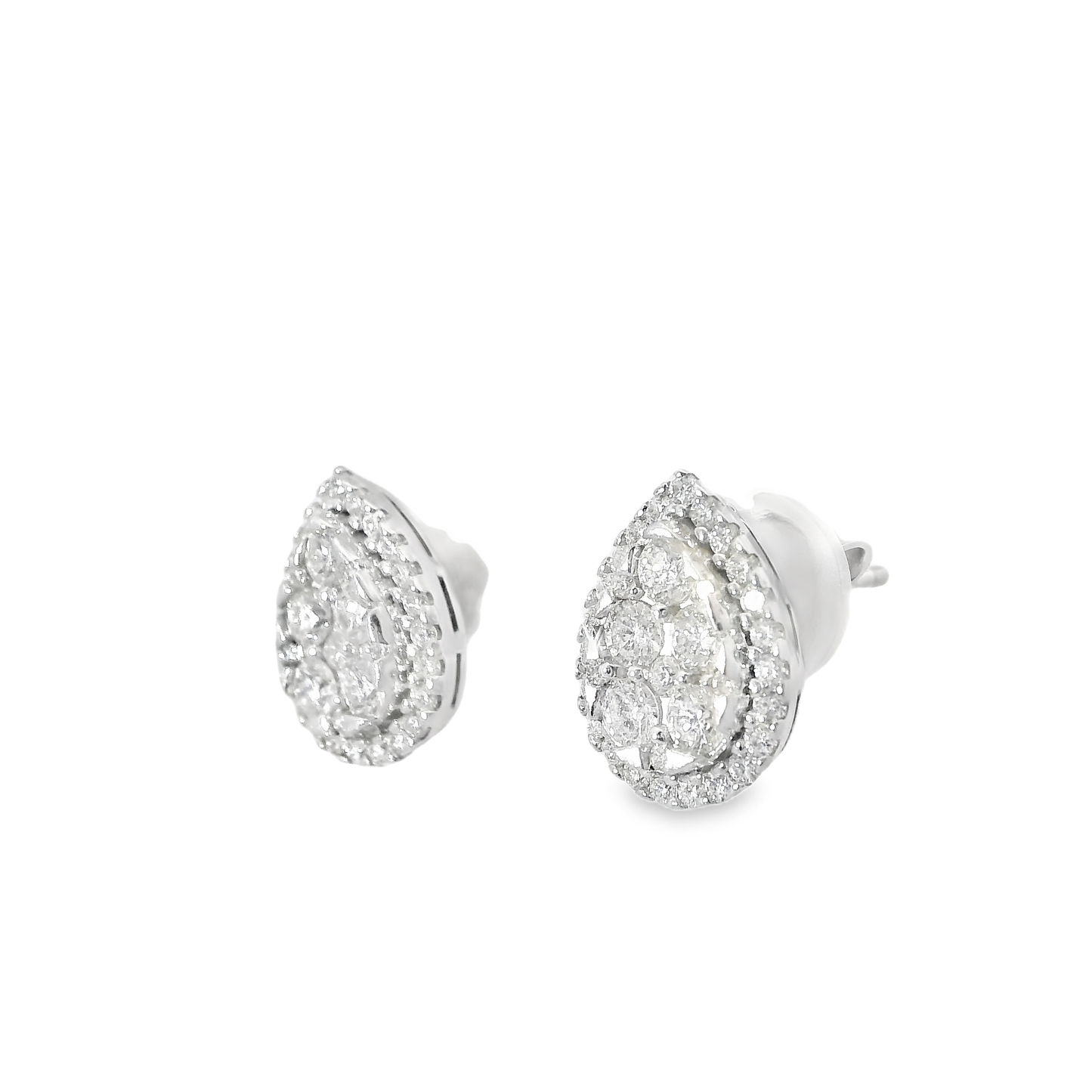 1.07CT Diamond 14k White Gold Earring