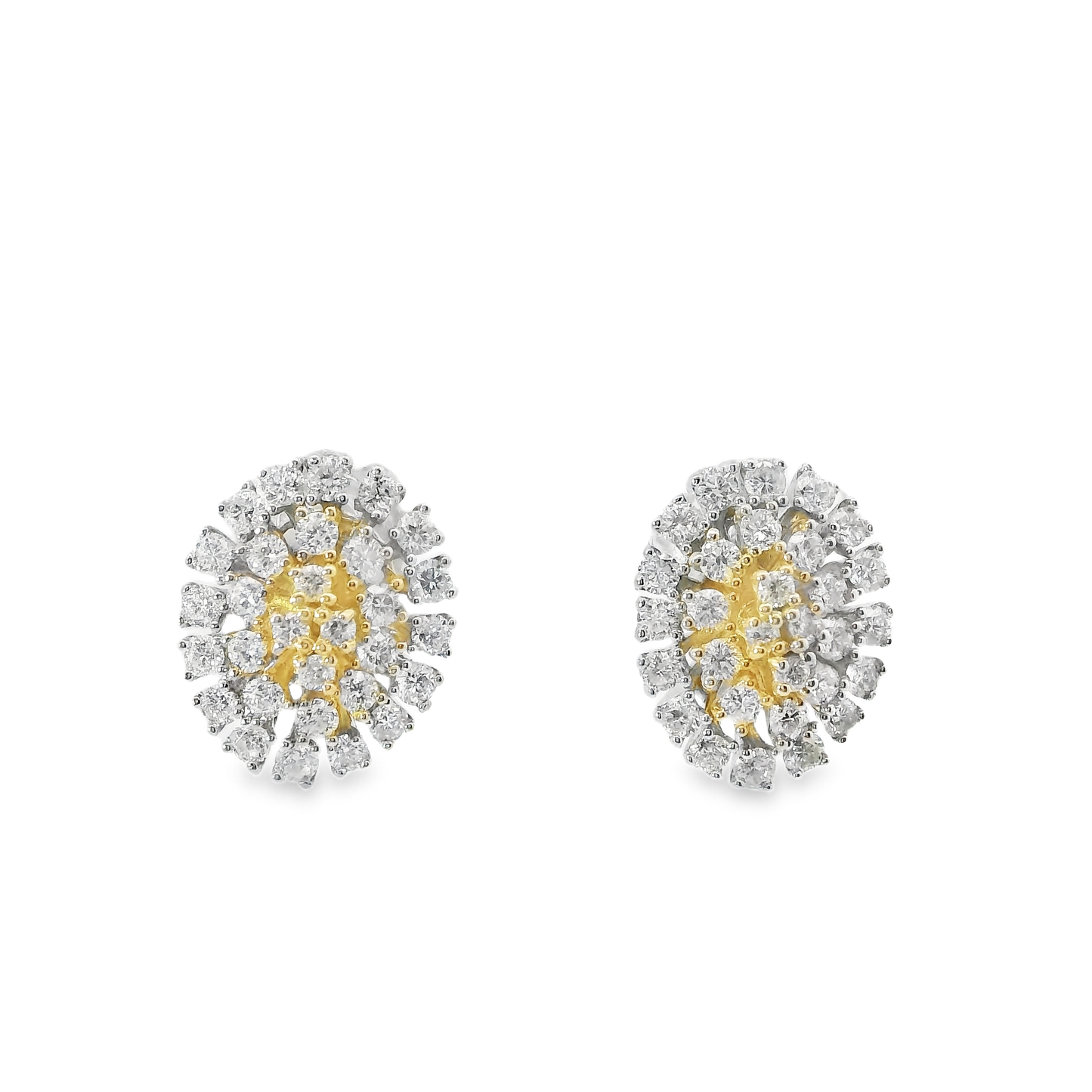 1.23CT Diamond  14k Yellow Gold Earring
