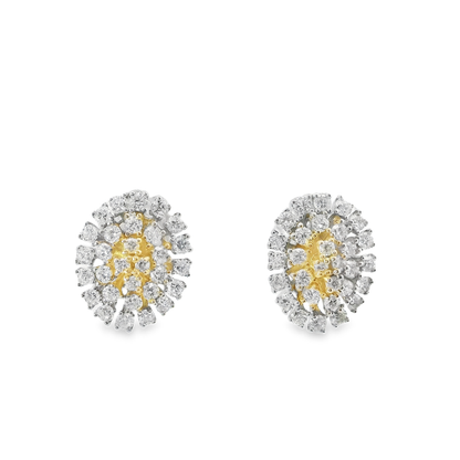 1.23CT Diamond  14k Yellow Gold Earring