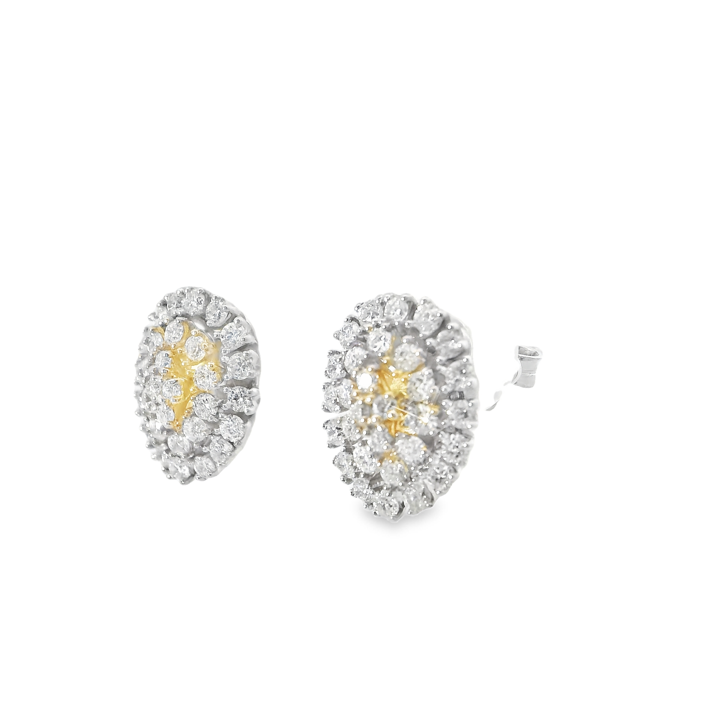 1.23CT Diamond  14k Yellow Gold Earring