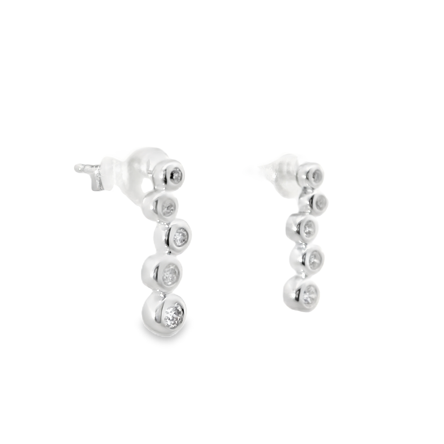 0.18CT Diamond 14k White Gold Earring
