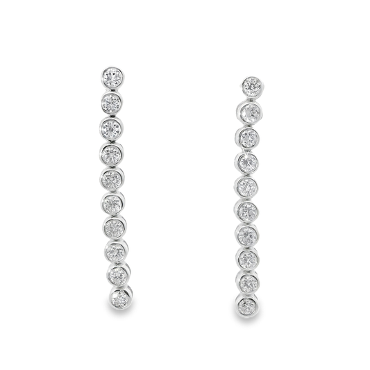 0.76CT Diamond 18k White Gold Earring