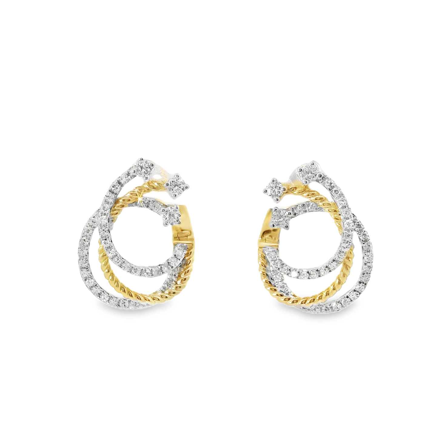 0.39CT Diamond 14k Yellow Gold Earring