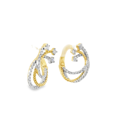 0.39CT Diamond 14k Yellow Gold Earring
