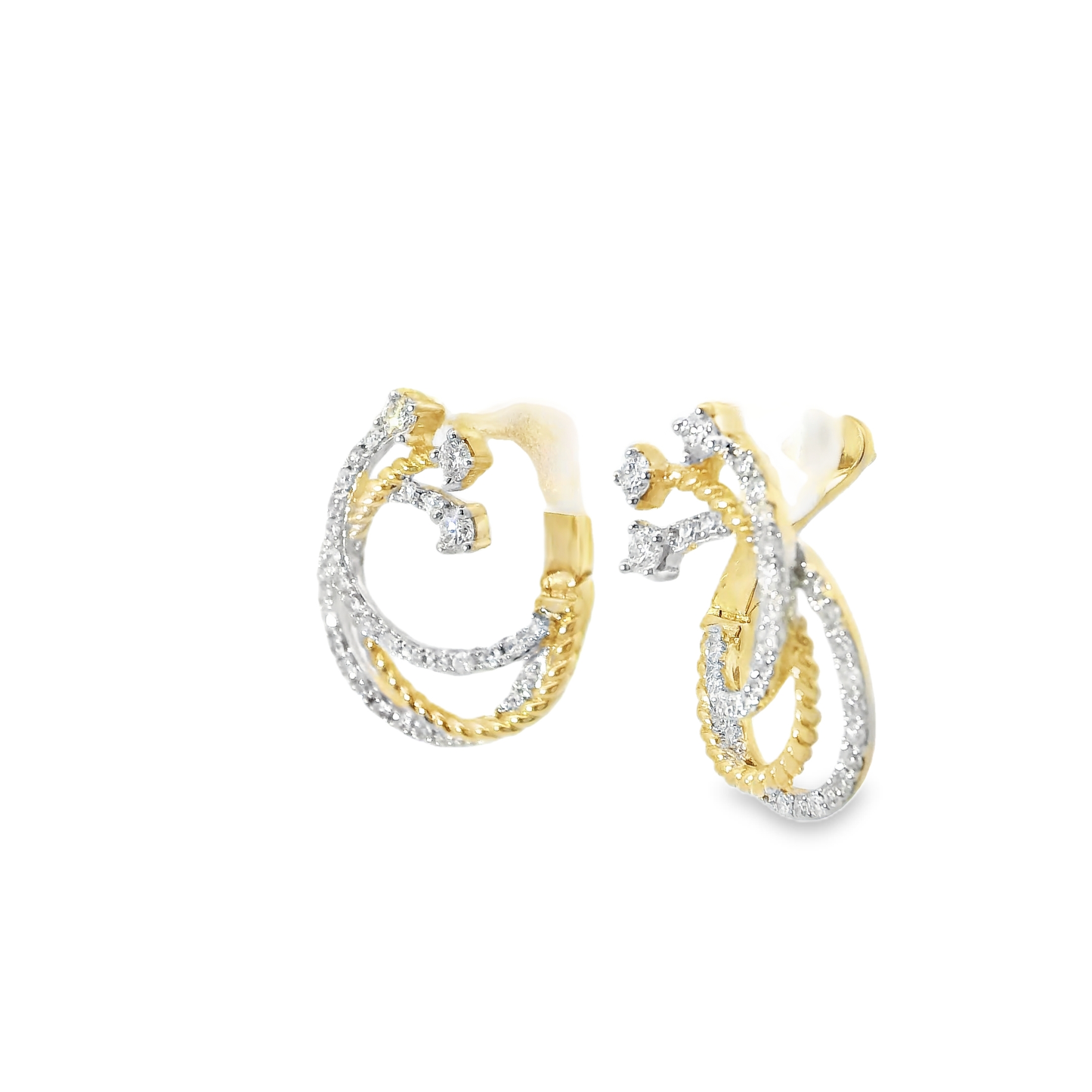 0.39CT Diamond 14k Yellow Gold Earring
